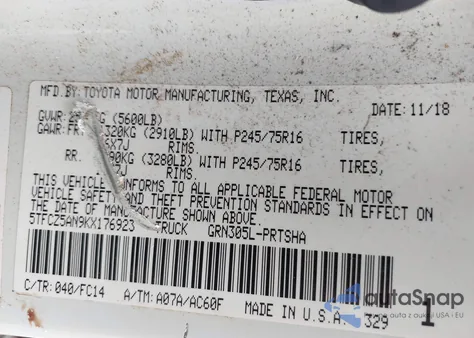 2019 Toyota Tacoma Sr5 V6 z USA, uszkodzony, nr VIN 5TFCZ5AN9KX176923